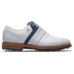FootJoy Premiere Series Packard LX White/Navy 9.5 Medium Spiked Golf Shoe